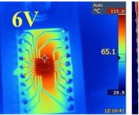 安裝在 PCB 上的 LCC 磁傳感器的特寫，用于精確的磁場檢測